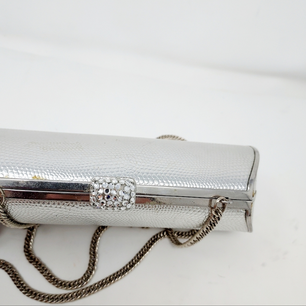🔴3/$20 Silver Hard Case Cocktail Purse - Picture 4 of 12